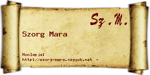 Szorg Mara névjegykártya